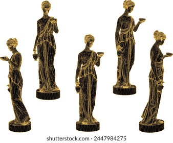 Vector sketch illustration design of beauty statue of greek roman goddess