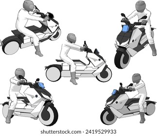 Vector sketch illustration of the design of a big motorbike racer ready to compete