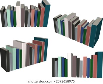 vector sketch illustration design of book collection for interior decoration and library decoration