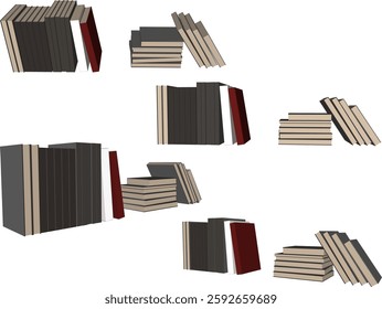 vector sketch illustration design of book collection for interior decoration and library decoration