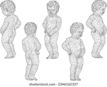 Vector sketch illustration design of a classical vintage greek roman boy statue