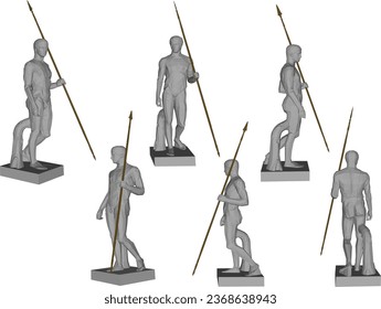 Vector sketch illustration design of classical statue of greek roman sportsman