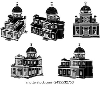 Vector sketch illustration design drawing of Christian holy church architecture