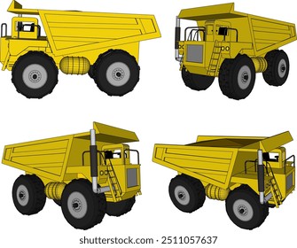 Vector sketch illustration of the design of a heavy equipment vehicle, a tronton truck carrying goods in the construction industry