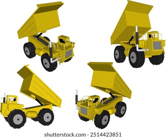 Vector sketch illustration of the design of a heavy equipment vehicle, a tronton truck carrying goods in the construction industry