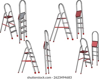 vector sketch illustration design image staircase for fixing and taking things in high places
