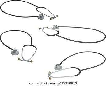 vector sketch illustration design image of stethoscope as a doctor's tool for examining patients