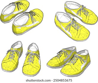 Vector sketch illustration of design for men and women's sneakers sandals for walking