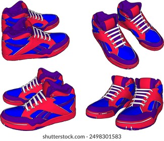 Vector sketch illustration design of men's fashion sports shoe sandals, sneakers model for exercise