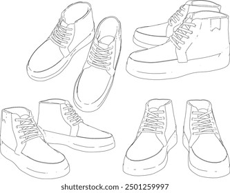 Vector sketch illustration design of men's fashion luxury sports sneakers sandals for events