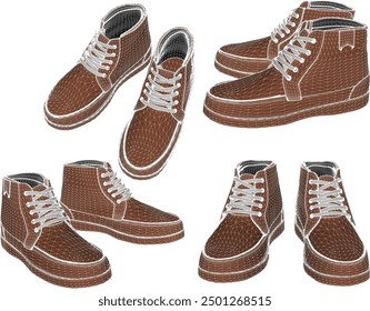 Vector sketch illustration design of men's fashion luxury sports sneakers sandals for events