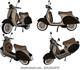 vetor esboço ilustração projeto de velho clássico vintage retro estilo raro item motocicleta