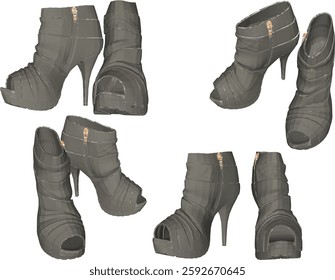 vector sketch illustration design of sandal shoes with for fashion women career going party