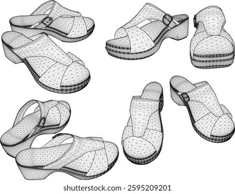 vector sketch illustration design of sandal shoes with for fashion women career going party