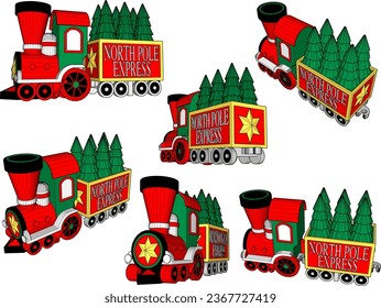 Vector sketch illustration design of Santa Claus' gift-bearing Christmas train