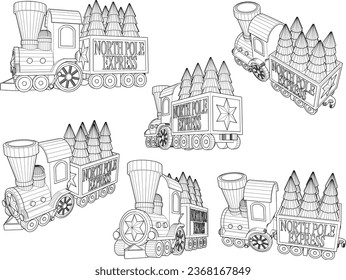 Vector sketch illustration design of Santa Claus' gift-bearing Christmas train