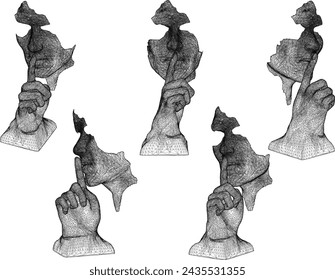 Vector sketch illustration design of a seeni image of a person making a shut up expression