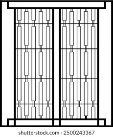 Vector sketch illustration design, silhouette image, background, room partition, classic wardrobe, vintage, ethnic, traditional, modern, abstract