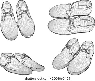 Vector sketch illustration of design of simple men's fashion sneakers sandals for events