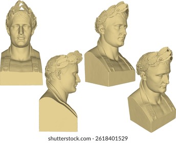 vector sketch illustration design of a statue of a greek philosopher roman hero profile