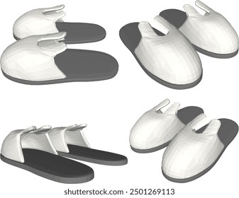 Vector sketch illustration of the design of unique women's fashion slippers in animal shapes for sleeping