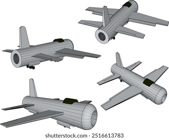 Diseño de ilustración de boceto de Vector de vehículo de guerra Avión de caza de velocidad ligera supersónica que vuela en el aire 