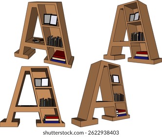vector sketch illustration design wardrobe shelf furniture bookcase modern minimalist for home interior living room