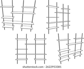 vector sketch illustration design wardrobe shelf shop display