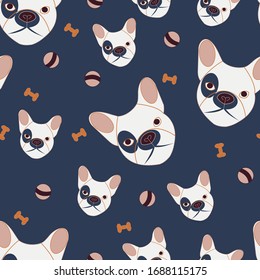 Vector Sketch Illustration of a Dog Head and the Dog's Toys