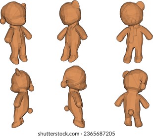 Vector sketch illustration of doll design