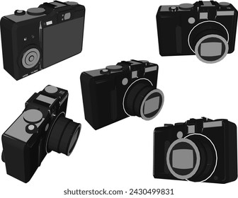 Vector sketch illustration of dslr camera design for photography hobby