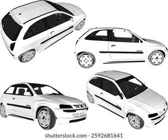 vector sketch illustration of family car vehicle design for city travel 