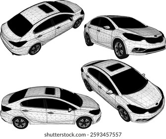 vector sketch illustration of family car vehicle design for city travel 