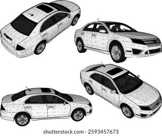 vector sketch illustration of family car vehicle design for city travel