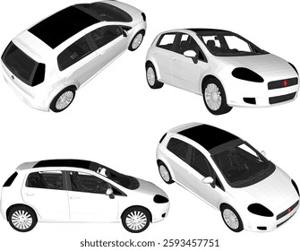 vector sketch illustration of family car vehicle design for city travel