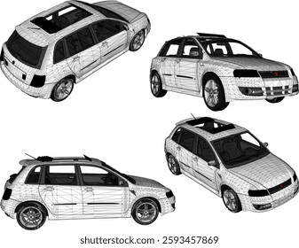 vector sketch illustration of family car vehicle design for city travel