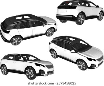 vector sketch illustration of family car vehicle design for city travel