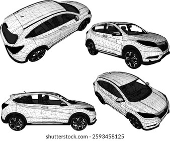 vector sketch illustration of family car vehicle design for city travel 