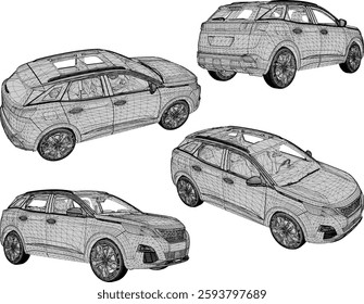 vector sketch illustration of family car vehicle design for city travel