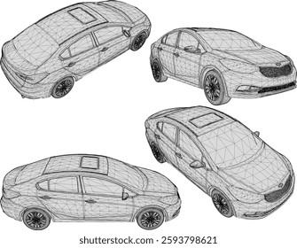 vector sketch illustration of family car vehicle design for city travel 