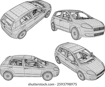 vector sketch illustration of family car vehicle design for city travel