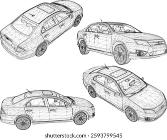 vector sketch illustration of family car vehicle design for city travel 