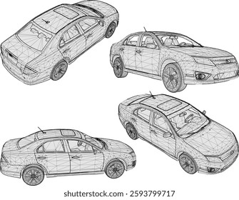 vector sketch illustration of family car vehicle design for city travel