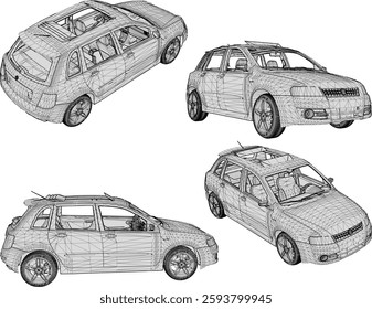 vector sketch illustration of family car vehicle design for city travel