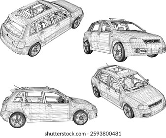 vector sketch illustration of family car vehicle design for city travel