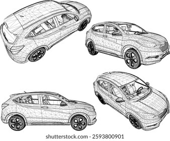 vector sketch illustration of family car vehicle design for city travel