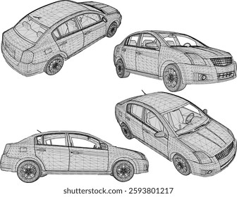 vector sketch illustration of family car vehicle design for city travel