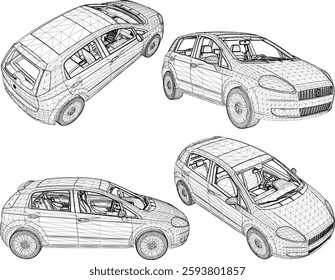 vector sketch illustration of family car vehicle design for city travel 