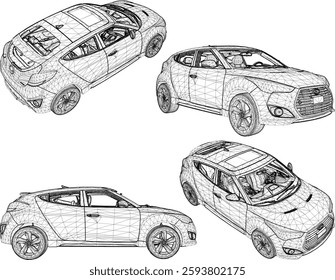 vector sketch illustration of family car vehicle design for city travel 