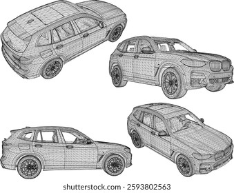 vector sketch illustration of family car vehicle design for city travel 